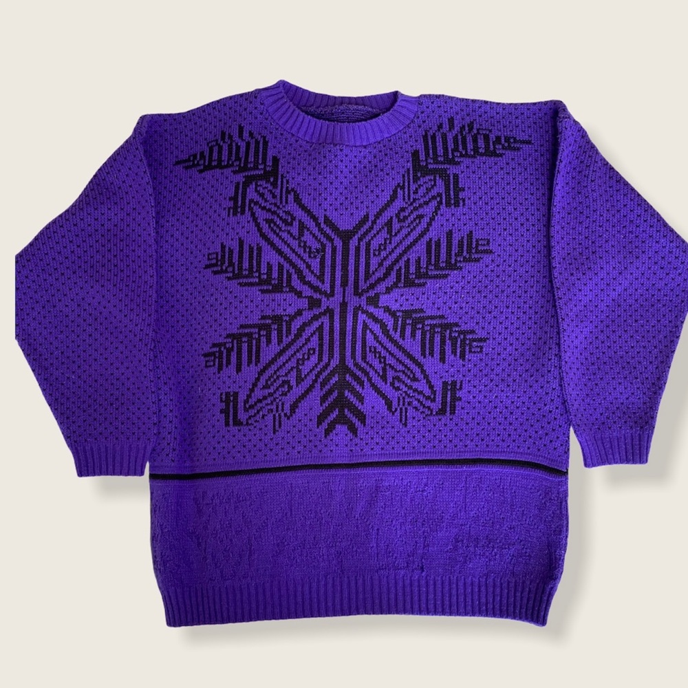 COPY - 80’s Purple Winter Snowflake Sweater